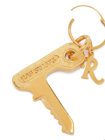Raf Simons Key Charm Hoop Earring In Gold