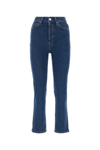Re/done '70s Ultra Rise Cropped Flared Denim Trousers In Light Blue