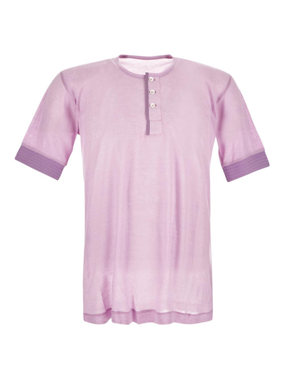 Maison Margiela Buttoned T-shirt In Purple