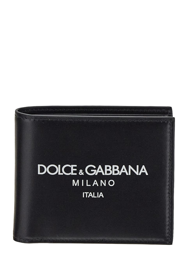 Dolce & Gabbana Calfskin Bi-fold Wallet With Logo