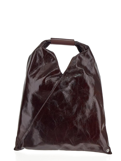 Mm6 Maison Margiela Japanese Leather Tote Bag In Purple