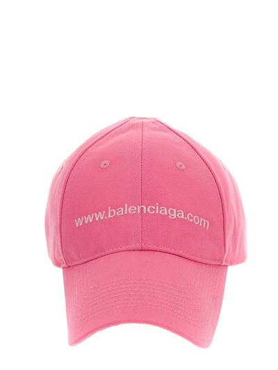 Balenciaga Logo Embroidered Baseball Cap In Pink