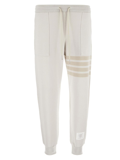 Thom Browne 4-bar Cotton Sweatpants In Natural White
