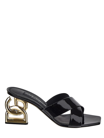 Dolce & Gabbana 3.5 75mm Dg-heel Mules In Black