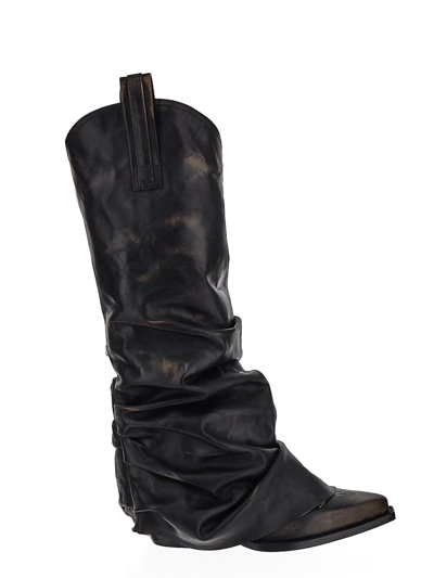R13 Mid Cowboy Boots In Black