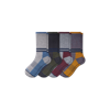 Bombas Stripes Calf Sock 4-pack In Husk Black Mix