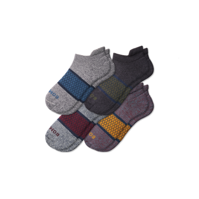 Bombas Stripes Ankle Sock 4-pack In Black Navy Mix
