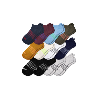 Bombas Ankle Sock 12-pack In Celeste Olive Mix