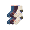 Bombas All-purpose Performance Quarter Sock 6-pack In Lake Husk Mix