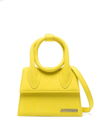 JACQUEMUS YELLOW LE CHIQUITO NOEUD LEATHER TOP HANDLE BAG,213BA005312120402889
