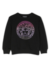 Versace Medusa-head Print Cotton Sweatshirt In Black
