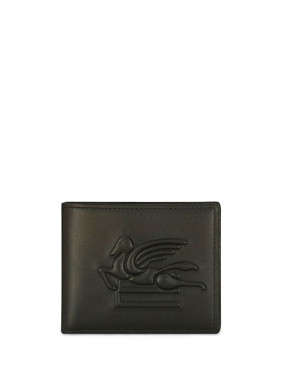 ETRO PEGASO MOTIF-EMBOSSED LEATHER WALLET