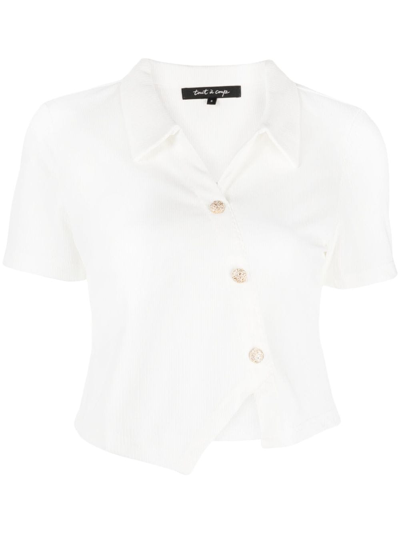 トップス tout a coup Tout a Coup Cropped Seersucker zip-up Top | Black | FARFETCH HK