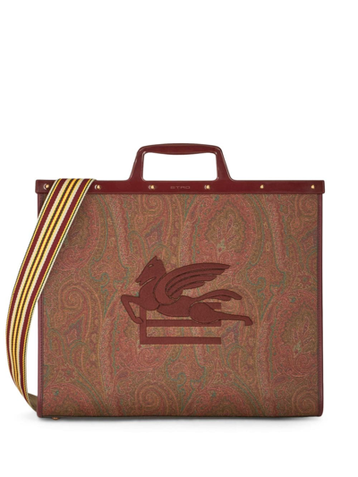 Etro Large Love Trotter Tote Bag In Brown