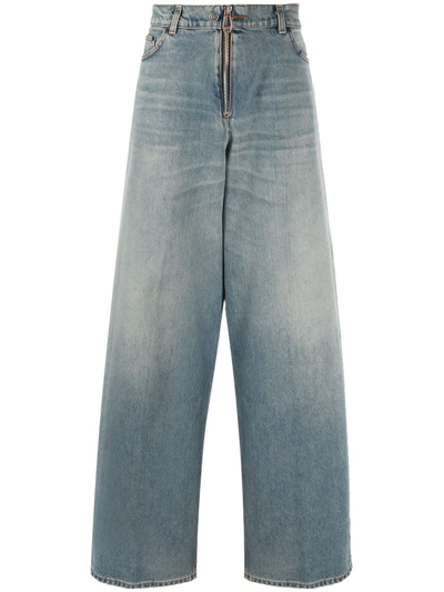 Haikure High-waisted Wide-leg Jeans In Medium Wash