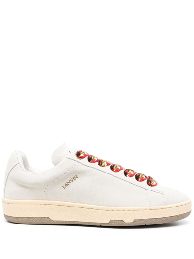 Lanvin 10mm Lite Curb Leather Low Top Sneakers In White