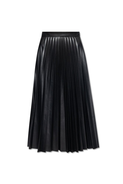 Mm6 Maison Margiela Black Pleated Midi Skirt