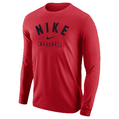 Nike Men's Baseball Long-sleeve T-shirt In Red