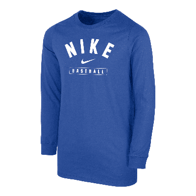 Nike Baseball Big Kids' (boys') Long-sleeve T-shirt In Blue