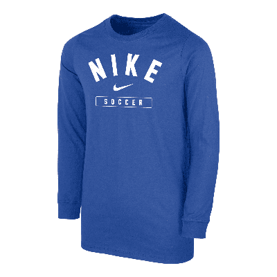 Nike Swoosh Big Kids' (boys') Soccer Long-sleeve T-shirt In Blue