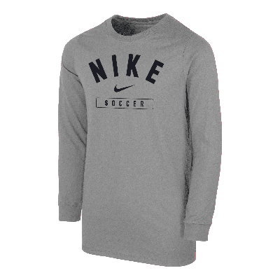 Nike Swoosh Big Kids' (boys') Soccer Long-sleeve T-shirt In Grey