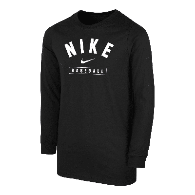 Nike Baseball Big Kids' (boys') Long-sleeve T-shirt In Black