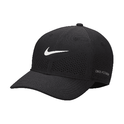 Nike Unisex Dri-fit Adv Club Structured Swoosh Cap In Black