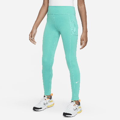 Nike Dri-fit One Big Kids' (girls') Leggings With Pockets In Green