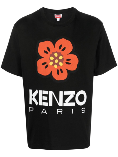 Kenzo Black  Paris Boke Flower T-shirt