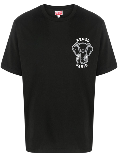 Kenzo Elephant Varsity Jungle T-shirt Black Female
