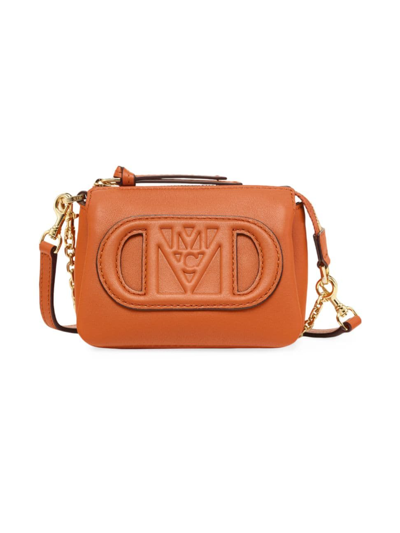 Mcm Women's Mini Mode Travia Leather Flat Pouch In Bombay Brown