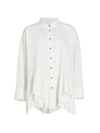 Free People Freya Long Sleeve Cotton Poplin Button-up Shirt In Optic White