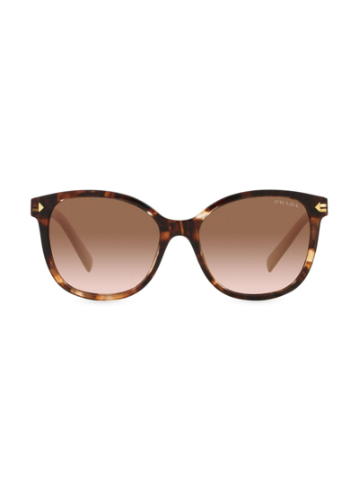 Prada Women's 53mm Round Sunglasses In Brown Tortoise