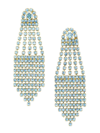 Oscar De La Renta Women's 14k-gold-plated & Glass Crystal Drop Earrings In Aquamarine