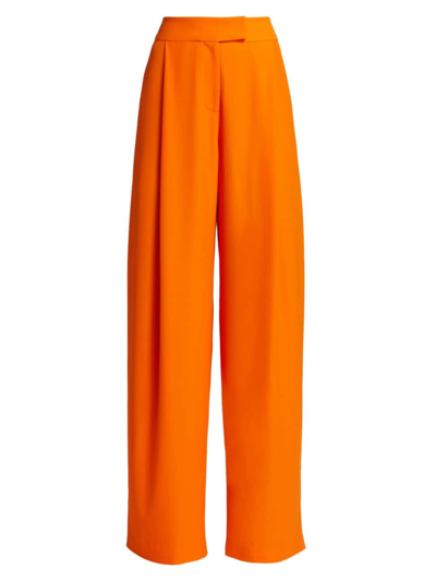 The Sei Women's Pleated Crepe Wide-leg Trousers In Tangerine