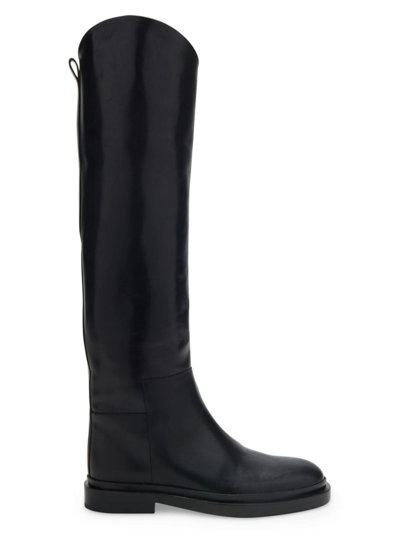 Jil Sander Women's Leather Riding Boots In Black
