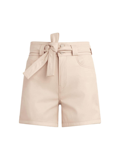 Hudson Women's Tie-waist Vegan Leather Utility Shorts In Shell