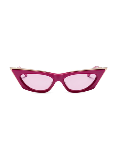 Valentino V-goldcut I Cat-eye Sunglasses In Pink/dark Grey