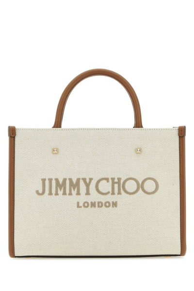 Jimmy Choo Small Avenue Tote Bag In Beige