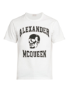 Alexander Mcqueen Logo-print Cotton-jersey T-shirt In White,black