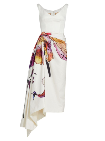 Jason Wu Collection Women's Draped V-neck Cocktail Dress In Multi
