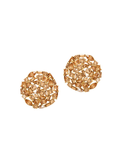 Oscar De La Renta Women's Goldtone & Glass Crystal Cluster Earrings In Golden