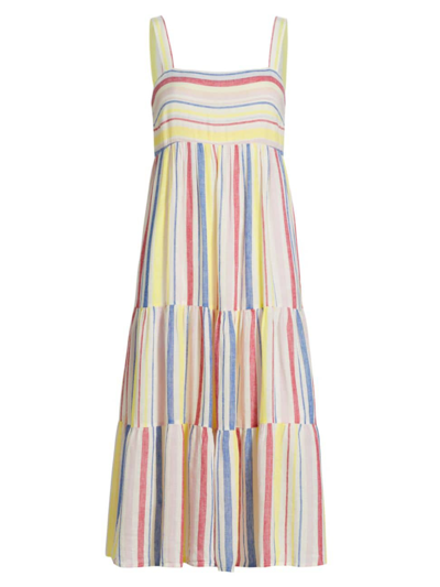 Rails Women's Shailene Linen-blend Striped Midi-dress In Beige