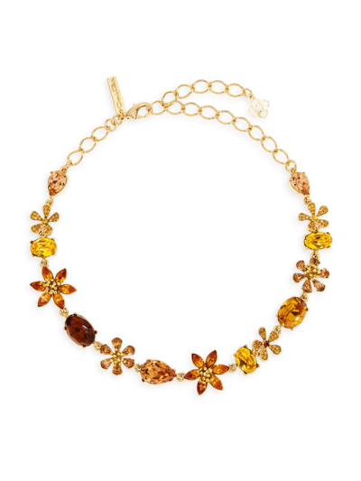 Oscar De La Renta Women's Goldtone & Glass Crystal Flower Collar Necklace In Topaz Multi