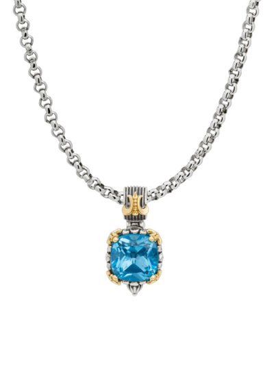 KONSTANTINO WOMEN'S DELOS 2.0 UTOPIA 18K GOLD, STERLING SILVER & BLUE TOPAZ PENDANT