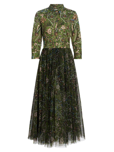 Sara Roka Women's Niditulle Floral Midi-dress In 550