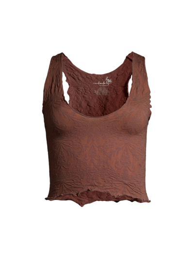 Free People Here For You Racerback Crop Camisole In Brown