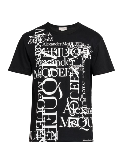 Alexander Mcqueen Logo-lettering Print Cotton T-shirt In Black