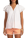 TRINA TURK WOMEN'S ZANDY FLUTTER-SLEEVE COTTON TOP