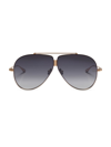 Valentino Xvi 64mm Aviator Sunglasses In Dark Blue